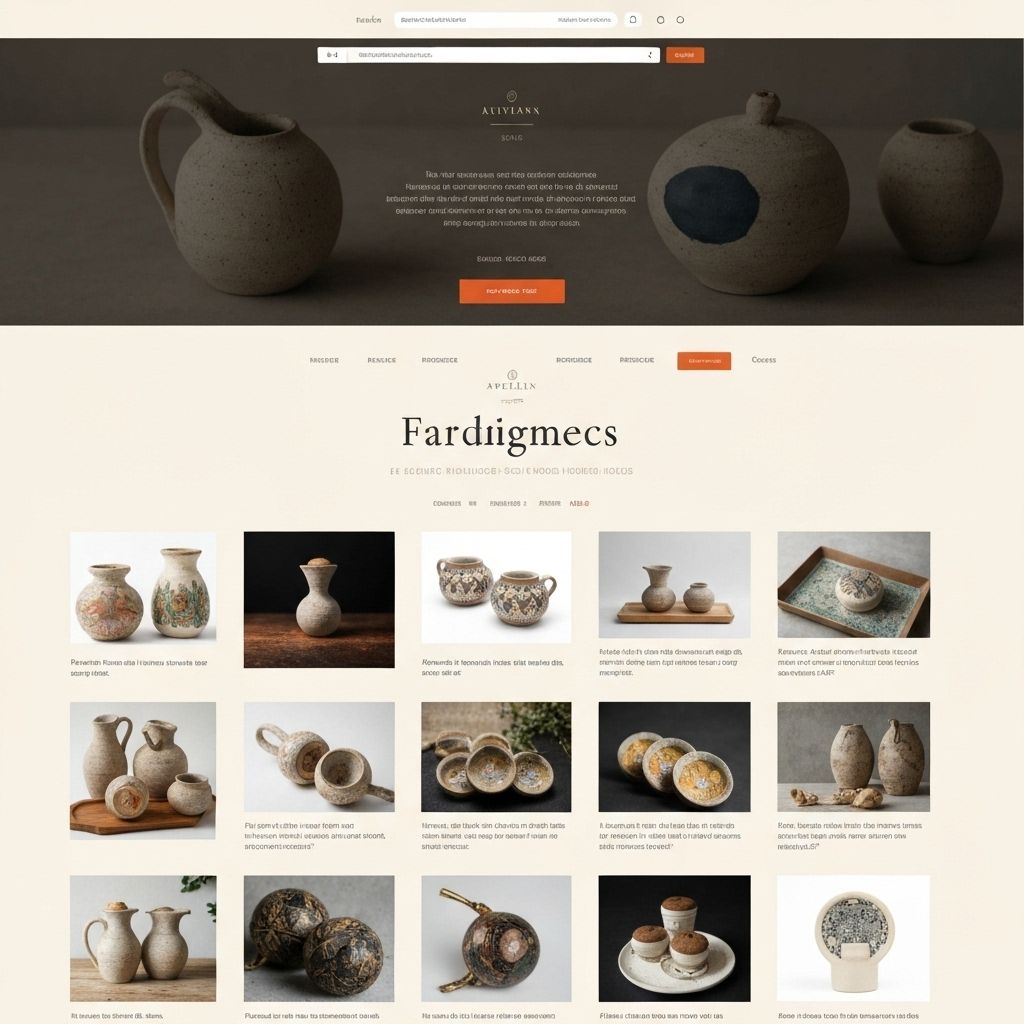 Site e-commerce pour boutique artisanale avec catalogue produits, panier d'achat et paiement sécurisé