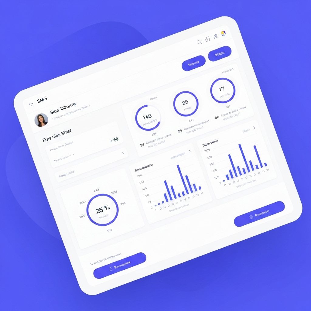 Interface d'application SaaS de gestion avec tableau de bord, gestion d'équipe et rapports analytiques